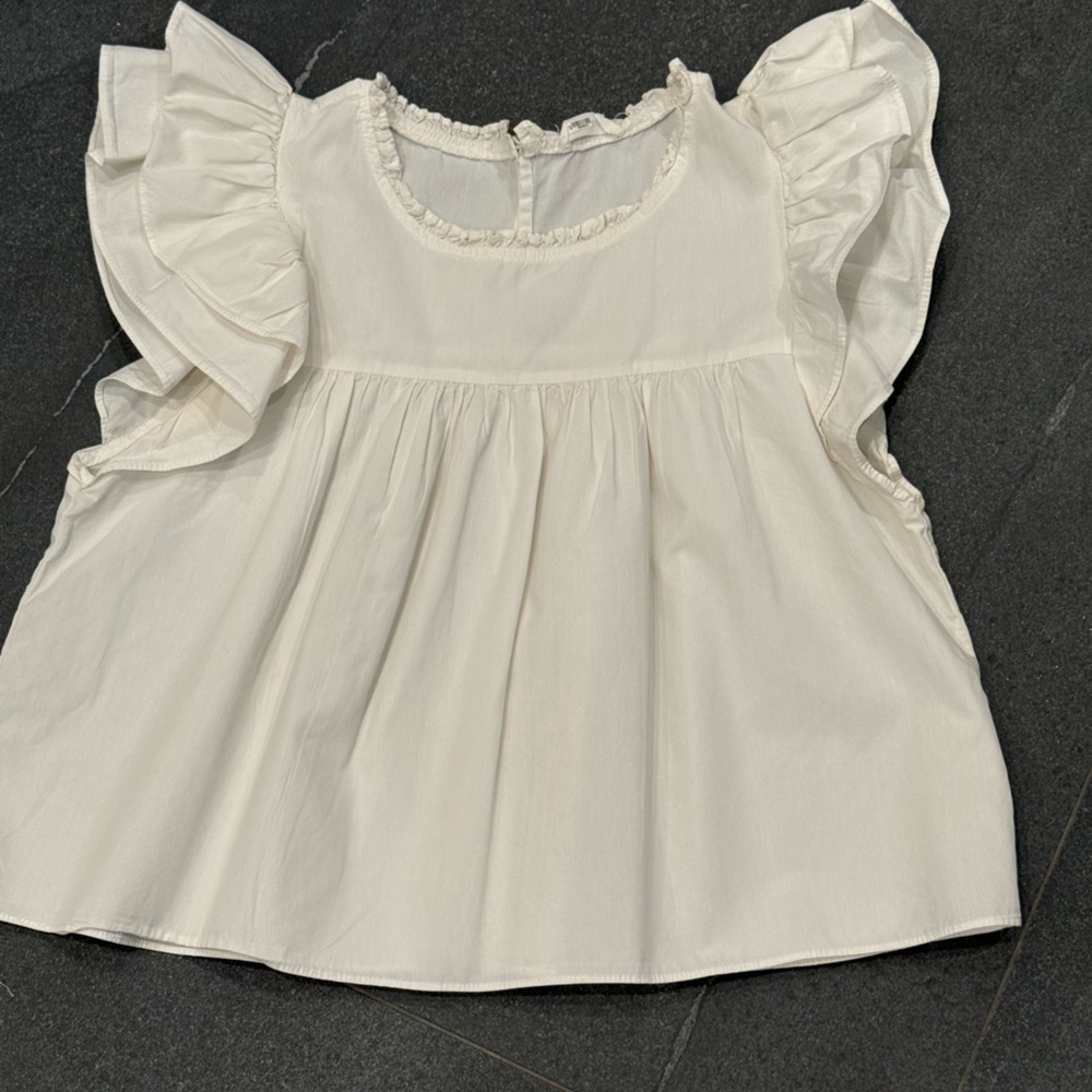 Ruffled Sleeve Peasant Top